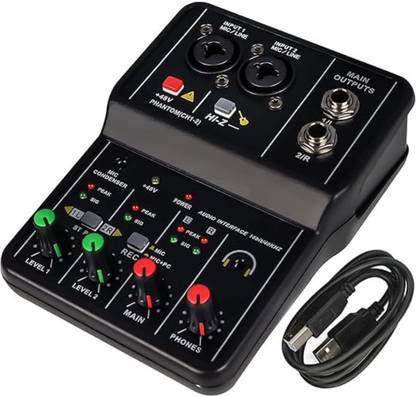 Urban Infotech 48V Q12 Channel Audio Mixer Mini Mono Usb Audio Interface for Recording Studio Digital Sound Mixer