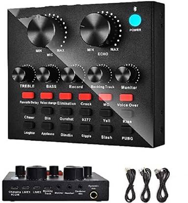 Adiohub V8 Sound Card, Sound Effects Board for Podcast Equipment Bundle, Sound Board for Streaming with Voice Changer Podcast Kit, Live Sound Card for Microphone Dj Streaming Mixer with Audio Interface Powered Sound Mixer