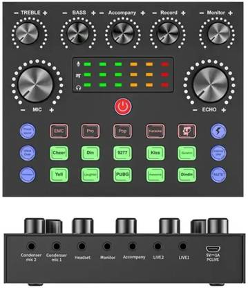 IMAGINEA V8S Live Sound Card Portable Voice Changing Audio Mixer with Multiple Effects Digital Sound Mixer