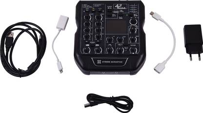 Xtreme Acoustics XAMX42 MX42 portable mini 4-channel audio mixer, with 192Khz sampling rate for podcasting, recording and live performance Analog Sound Mixer