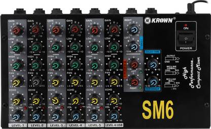 KEKROWN New Audio Sound 6 channel Mixer for Mic Input Mixing Boards Studio Analog Sound Mixer