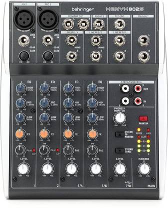 Behringer USB Mixer-Unpowered Analog Audio Mixer(XENYX 802S), Black Analog Sound Mixer
