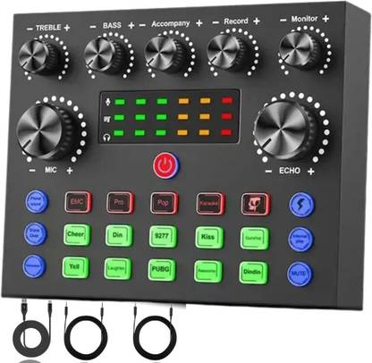 IMAGINEA V8s Sound Card Portable Live mixer with Multiple Sound Effects Audio Interface Digital Sound Mixer