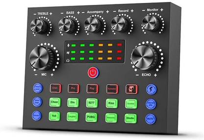 Mocking Bird V8S Live Sound Card Audio Interface with DJ Mixer for Studio Recording Youtube Digital Sound Mixer