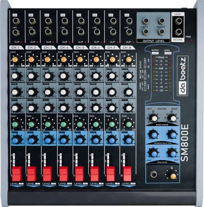 Da.Beatz. 8 Channel SM800E Audio Mixer With Echo for Parties & Other Occasions, DJ Mixer Analog Sound Mixer