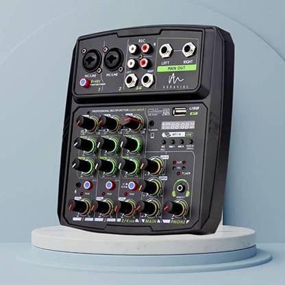zhizuka Professional Audio Mixer, Free Podcast Learning Course, 4 Channels, USB input Analog Sound Mixer