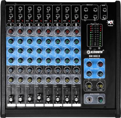 KE Krown 8 Channel SM-800E Audio Mixer With Echo for Party & Other Occasions, Sound Mixer Analog Sound Mixer