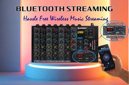 KROWN Complete Audio Mixing Solution: USB, Bluetooth, TF Card & Multi-Mode Analog Sound Mixer