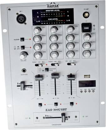 KH Professional 3 Channel DJ Mixer USB Audio Mixer ,Bluetooth, Headphone ,3 Stereo Powered Sound Mixer