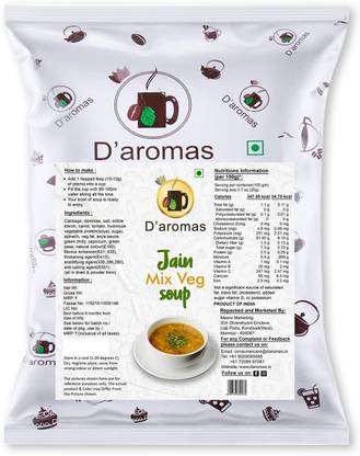 D'aromas Jain Mix Veg Soup Premix 2kg Instant 100% Veg Soup Mix Powder, Ready To Serve