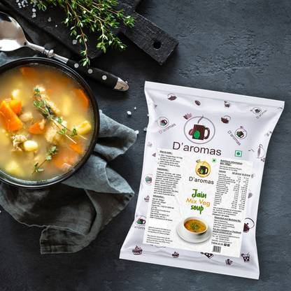 D'aromas Jain Mix Veg Soup 1kg|Instant Soup Premix Packet - No Onion No Garlic