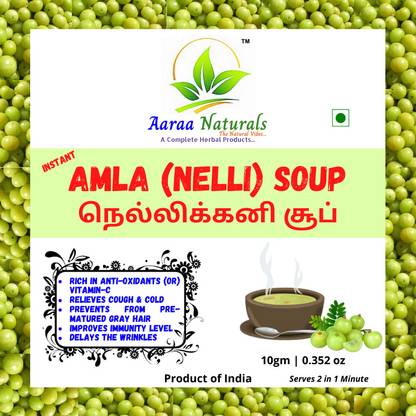 Aaraa Amla Soup (Nellikkani) (Emblica Officinalis) (Instant Mix) 10gm (Pack of 3) 30gm