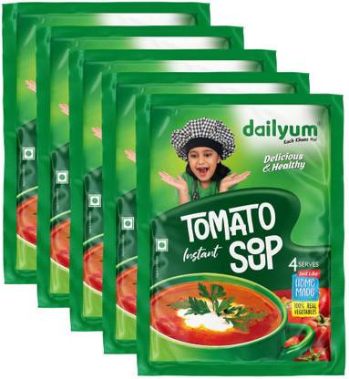 dailyum Instant Tomato Soup|100% Natural|Vegan|Glutan Free|No MSG|50g each,Serves 20