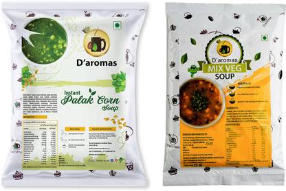 D'aromas Instant Palak Corn & Mix Veg Soup 500gx2, Instant Premix Powder|Healthy Soup