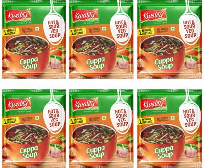 Kwality Hot & Sour Veg Soup (Cuppa Soup) with 100% Real Vegetables Premium Ingredients