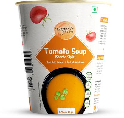 organic roots Tomato soup (Shorba Style) Cup | Instant Soup | Ready to Eat Meal
