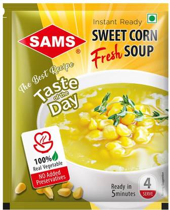 sams Sweet Corn Soup, 48gm Instant Premix Powder, Fresh & Ready To Eat (pack of 5)