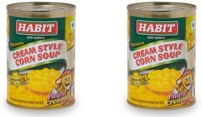 HABIT Cream Style Corn Soup with Pureed and Chunky Corn Kernels in Creamy Base