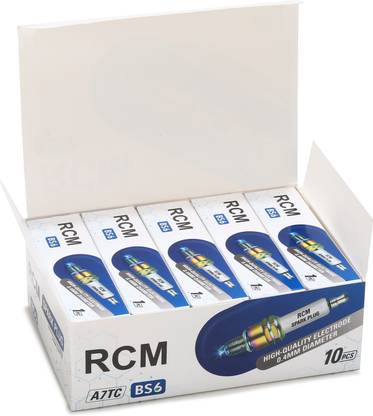 RCM SP-A7TC-10 A7TC Spark Plug | Pre-Gapped, Aluminium Body For Bike & Scooter Engines Copper Spark Plugs