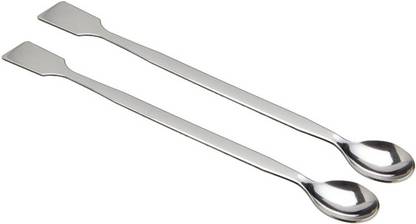 Apex Labs Spatula 8", Stainless Steel, One Side Spoon One Side Flat for Laboratory Use Mixing Spatula