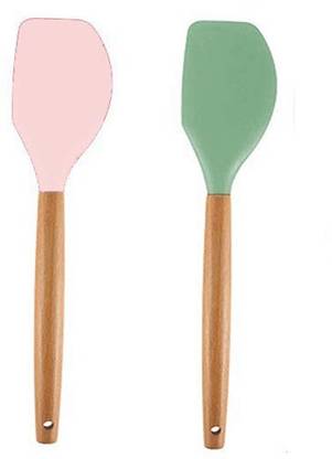 Top Trick Silicone Spatula, BPA Free Heat Resistant up to 445°F,Wooden Handle Non-Stick Spatula