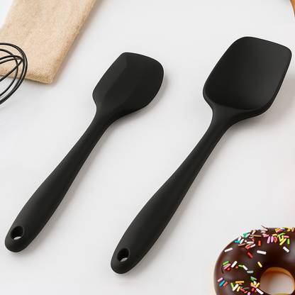 Frenchware Large Turner & Spoon, Premium Silicone Kitchen Utensil Set Non-Stick Spatula