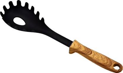 DeoDap Heat-Resistant Pasta Server With Wooden Handle | Spaghetti Server Non-Stick Spatula
