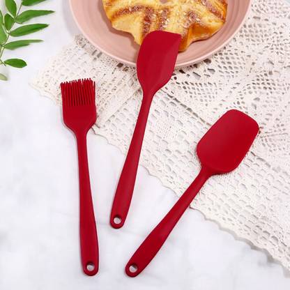 Frenchware Small Turner, Spoon & Brush, Premium Silicone Kitchen Utensil Set Non-Stick Spatula