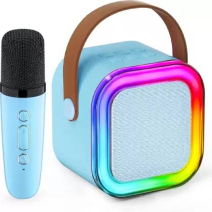 BRSS K12 Mini Karaoke Bluetooth Microphone Speaker with RGB Lights Stereo Sound Box Speaker Mount
