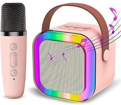 Eewe Mini Karaoke Speaker for Kids & Adults with Wireless Mic, Lights, & Bluetooth Speaker Mount