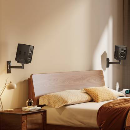 VSYS Universal Adjustable Speaker Wall Mount Pair-360° Rotative-Tilt 10°-Swivel 10° Speaker Mount