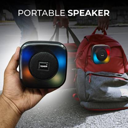 Tonda Portable Bluetooth Mini Speaker Loud Deep Bass with LED Lighting Rechargeable 10 W Bluetooth Home Audio Speaker