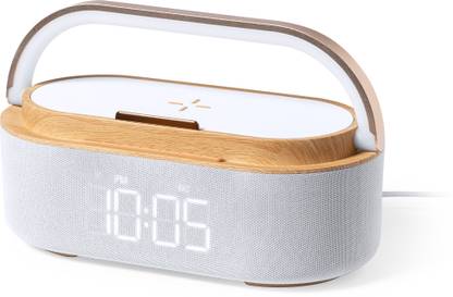 Whitecherry Digital Alarm Clock Radio with Wireless Charging,FM Radio And USB Port Bluetooth 15 W Bluetooth Home Audio Speaker