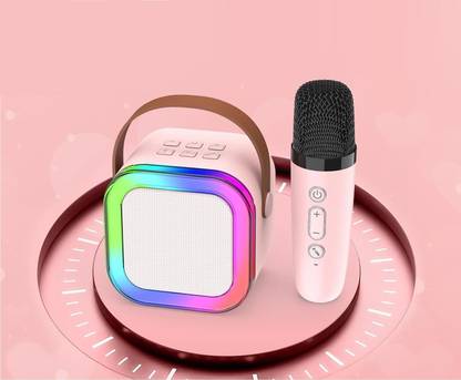RHONNIUM Karaoke Machine for Kids, with Wireless Mics-Purple-if 10 W Bluetooth Home Audio Speaker