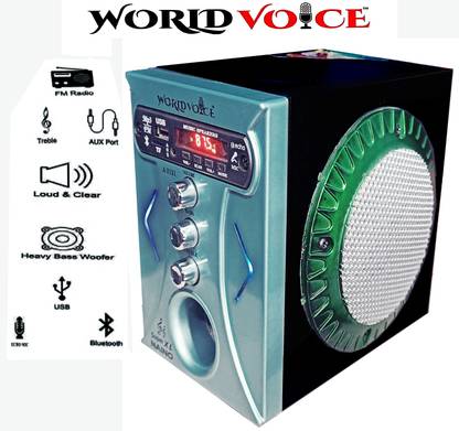 world voice BTO SUPER-XL Sky Blue DJ LED Sub-woofer/ECHO MIC SYSTEM BT/FM/MP3/USB/SDCard/AUX 160 W Bluetooth Home Audio Speaker