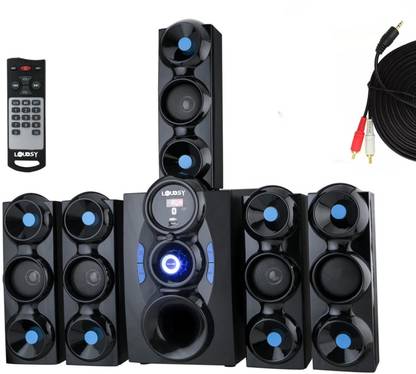 LOUDSY High RMS Subwoofer BT//TF/FM Slot Home Theatre (Black, 5.1 Channel) 9500 W 9500 W Bluetooth Home Audio Speaker