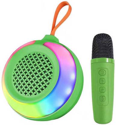WOOS New trending mini karaoke speaker with wireless mic, inbuilt RGB 15 W Bluetooth Home Audio Speaker
