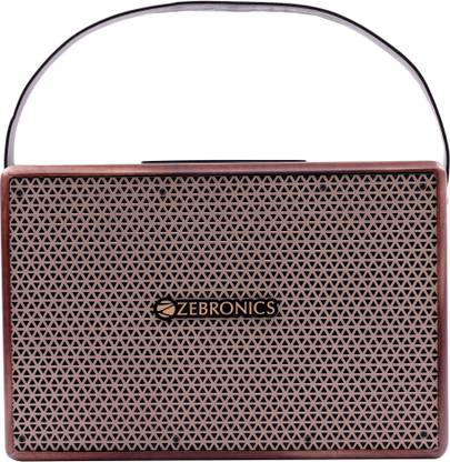 ZEBRONICS SARGAM, BTv5.0, Retro Design, 3.5mm Mic Port, Vegan Leather Carry Handle 20 W Bluetooth Home Audio Speaker