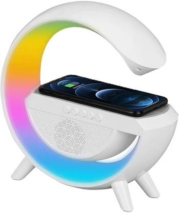 snowbudy Wireless charger with speaker app control desk RGB night lamp 12 W Bluetooth Home Audio Speaker