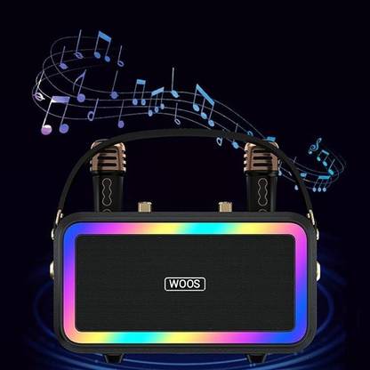 WOOS Ws-7000 Karaoke Machine with 2 Wireless microphones with RGB Colorful Light 20 W Bluetooth Home Theatre