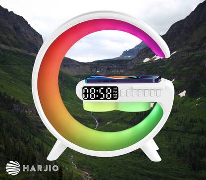 Harjio G Shape RGB Light, Smart Bluetooth Speaker, 15w Wireless Charger, Alarm Clock 5 W Bluetooth Speaker