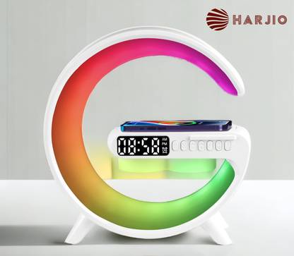 Harjio G Shape Ambient RGB lights, Party Bluetooth Speaker-Wireless Charger-Alarm Clock 5 W Bluetooth Home Audio Speaker