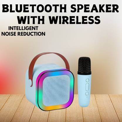 SACRO Bluetooth Speaker with Wireless Karaoke Mic, 6Hrs Playtime and RGB Lights E151 10 W Bluetooth Laptop/Desktop Speaker