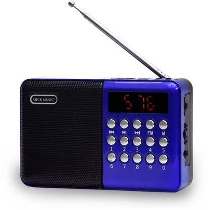 Coracao Blue FT614 Pocket Size FM Bluetooth Speaker |8 HRS Backup| Rechargable FM Radio