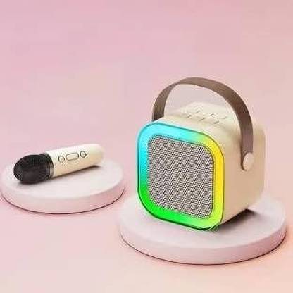 HASRU Bluetooth Karaoke Speaker with Wireless Mic, RGB Lights & Voice Changer Speaker Mount