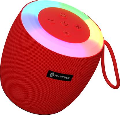 MAK POWER SP-365, 4H Playtime, LED Lights, Deep Bass, Powerful Sound, Portable, Wireless 10 W Bluetooth Speaker