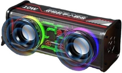Life Like Mecha RGB Transparent High Bass Dual 10 W Bluetooth Speaker