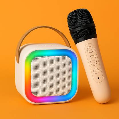 K12 Portable Mini Speaker with LED Lights,USB Charging,Mic for Singing, Kids & Party 10 W Bluetooth Speaker