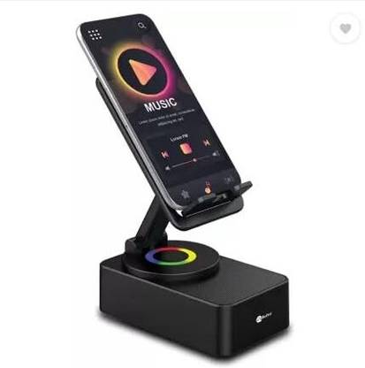 ULTRABYTES Phone Stand with Wireless Bluetooth Speaker, 3 in 1 Mobile Phone Holder Stand 10 W Bluetooth Speaker