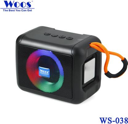 WOOS 3D Sound 038 Bluetooth Speaker with Light Super Bass 10 W Bluetooth Speaker